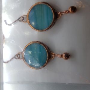 LB Originals earrings, New in package,  turquoise stones with copper